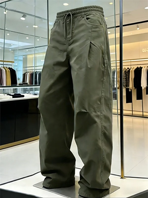 

Мужские рабочие брюки в американском стиле с пэчворком, новинка 2026 года, CleanFit Premium, в гонконгском стиле, длинные повседневные хлопковые брюки прямого кроя