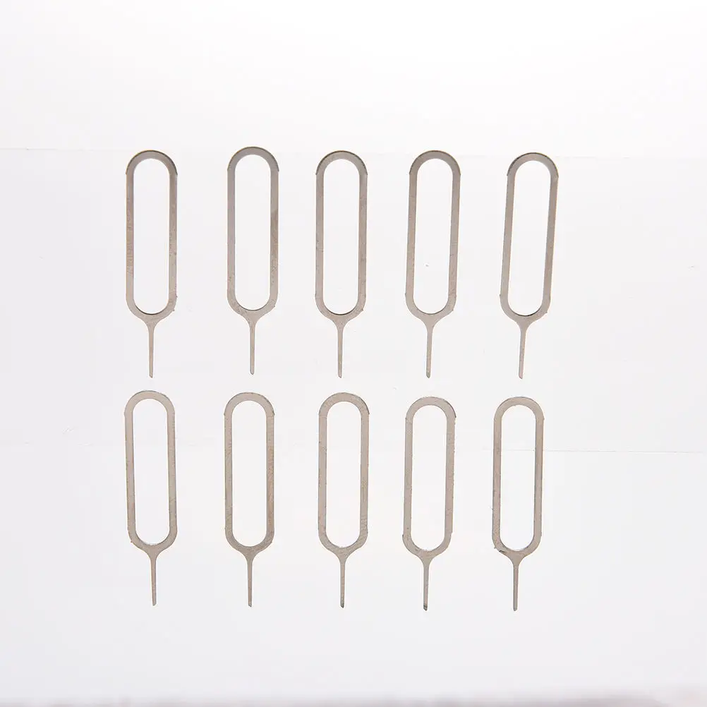 10pcs/set Sim Card Tray Removal Eject Pin Key Tool Stainless Steel Needle For Huawei For IPhone IPad Samsung