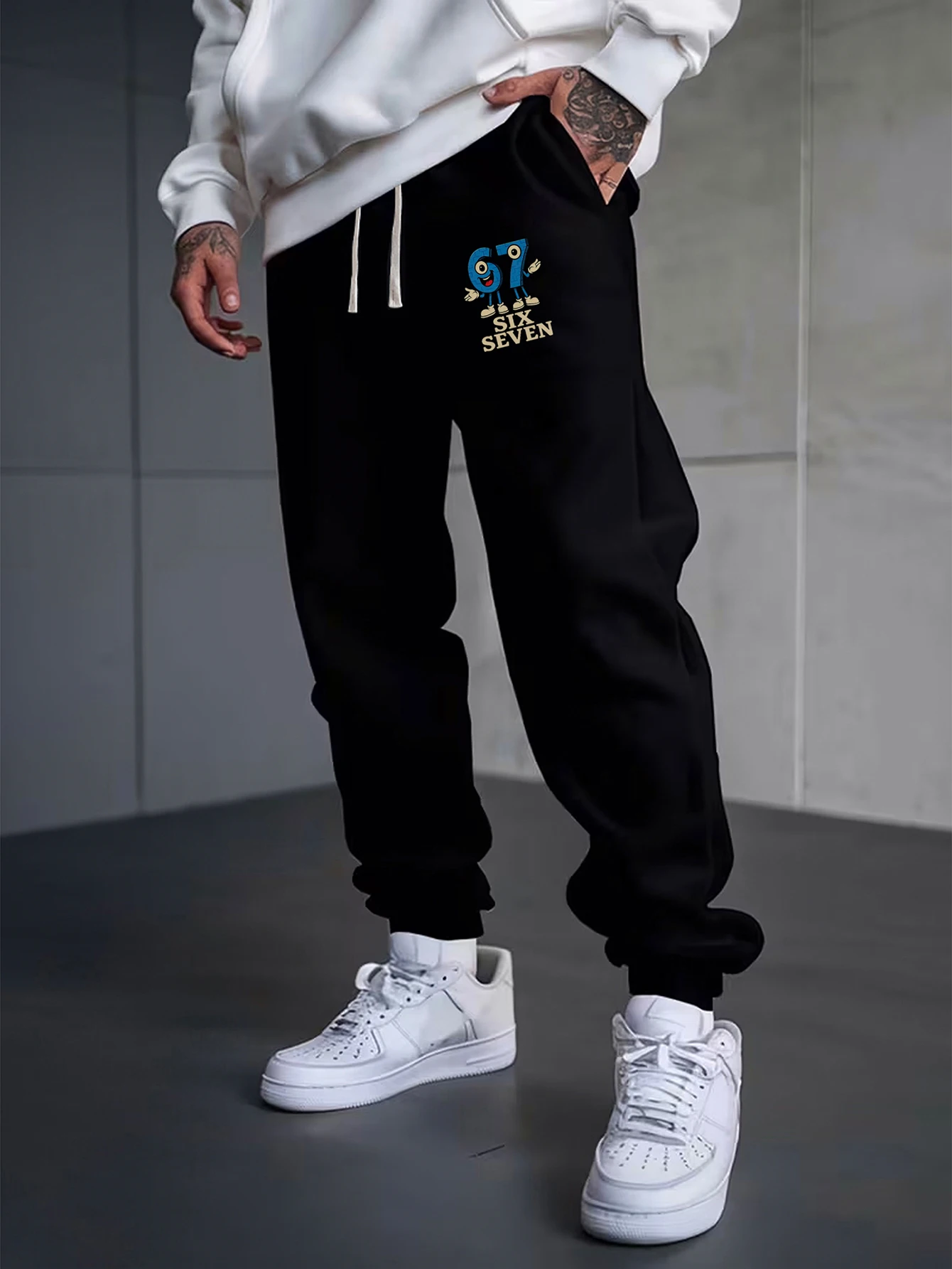 

Men's Spring and Autumn Seasonal Printed Casual Pants Solid Color Design Outing Versatile Sports Casual Pants