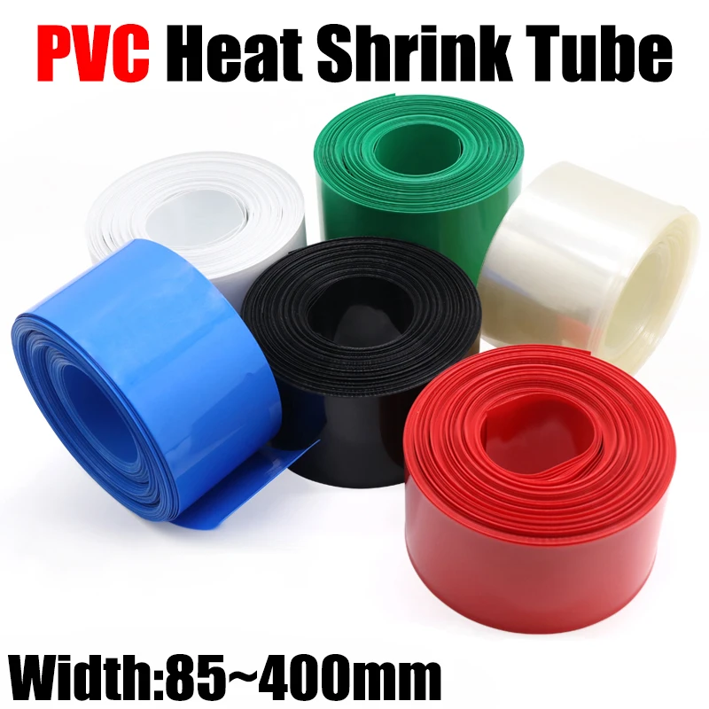 Width 85mm ~ 400mm 18650 Lip Battery PVC Heat Shrink Tube Pack Dia 55 - 258 mm Insulated Film Wrap lithium Case Cable Sleeve