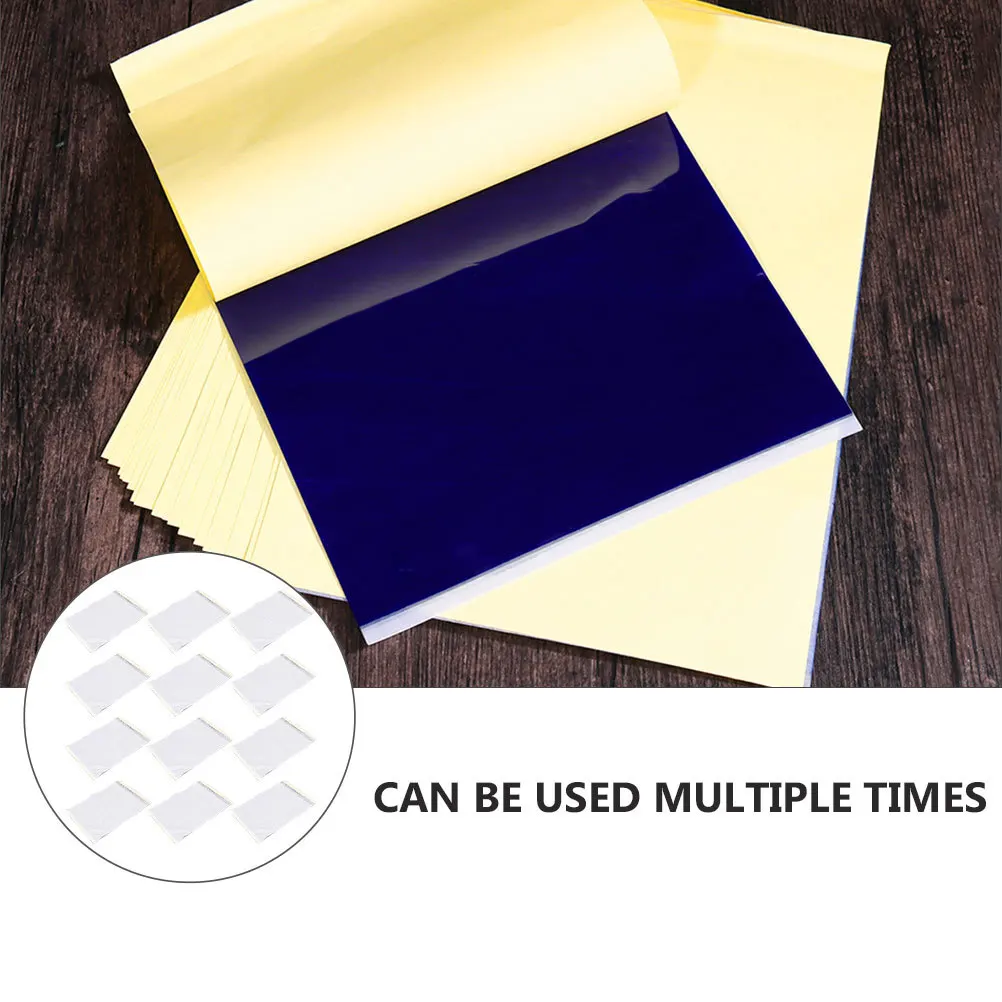 50 قطعة ورق نقل الوشم قسط استنسل حراري قابل لإعادة الاستخدام لتقوم بها بنفسك ورقة تتبع الحرفية نسخة الحرارة ملحقات قابلة للطباعة الحرف اليدوية #6