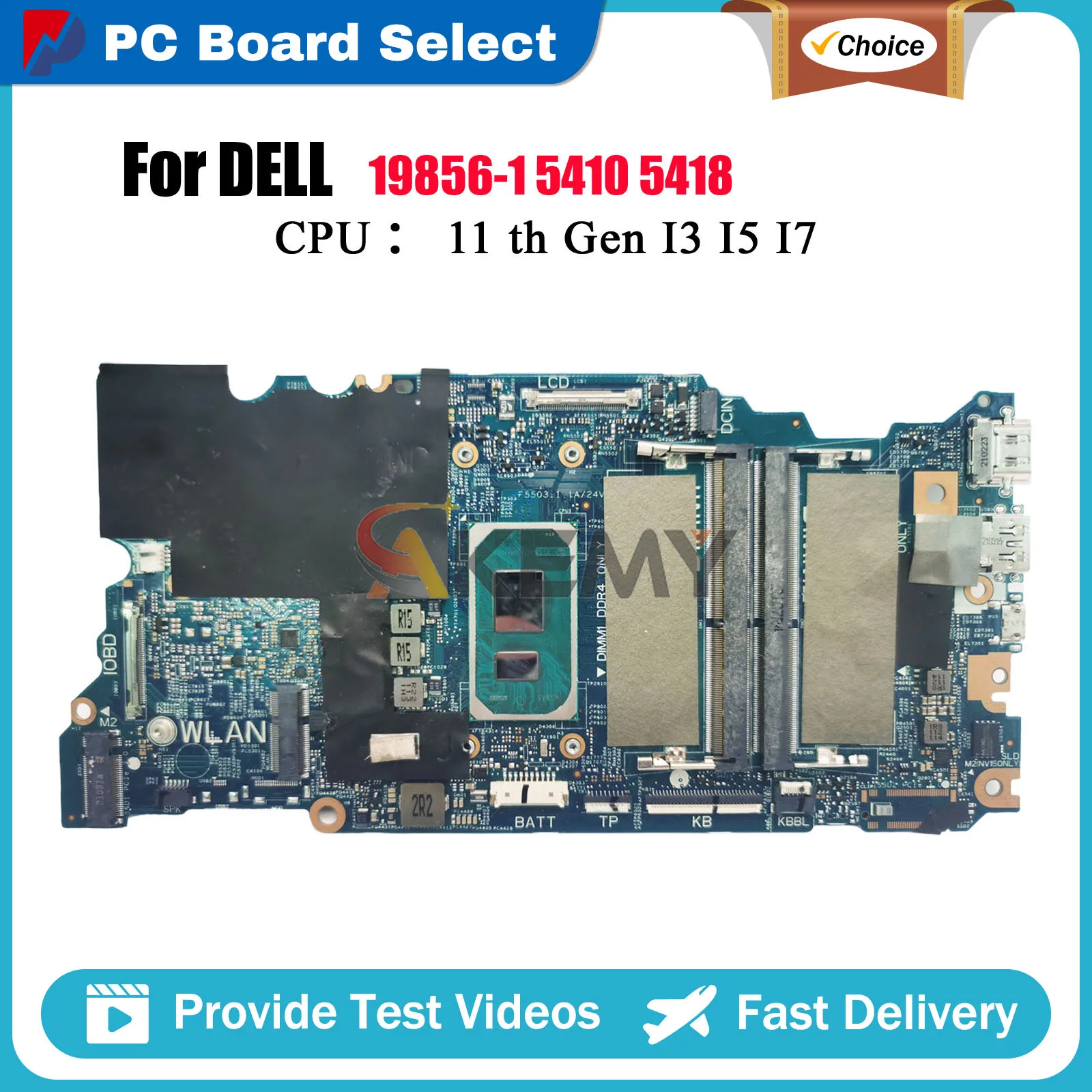 

Материнская плата для ноутбука Dell Inspiron 14 5410 5418 19856-1 с i5 i7 DDR4 CN-0DV5HJ DV5HJJ CN-0XPW9D 0XPW9D протестирована нормально