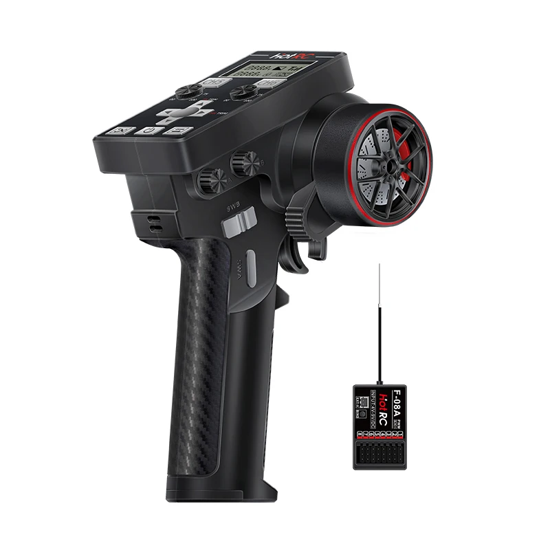 HOTRC CT-6B 8CH Transmitter Remote Controller 2.4Ghz Radio CT6B dengan Penerima F-08A Untuk Mobil Model RC Kapal Pesawat Quadcopter