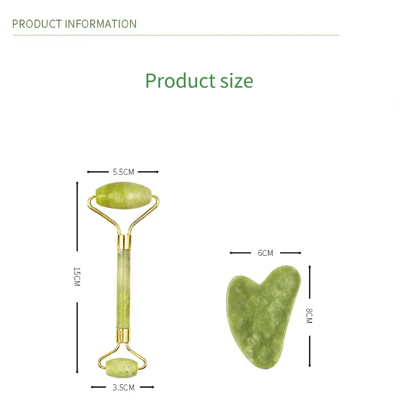 Massageador facial gua sha pedra natural jade rosto microniddle rolo placa facial acuponto cuidados faciais spa ferramenta de massagem massagem visagem