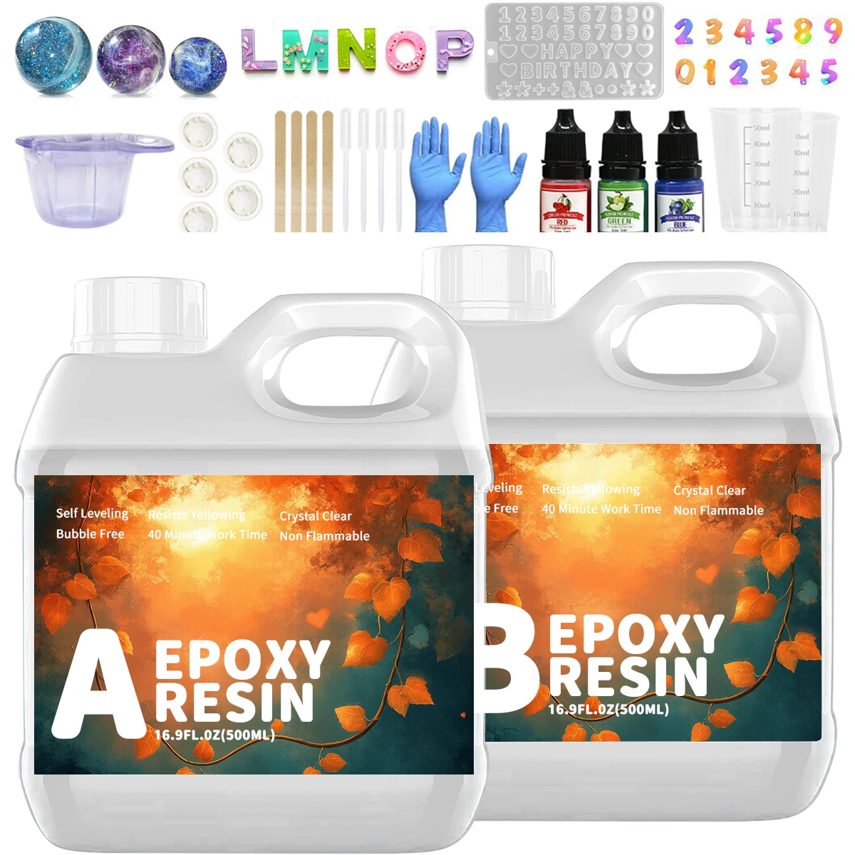 

500ml 1:1AB Epoxy Resin Gule Fast Curing High Clear Hardness Resin AB Adhesive For DIY Earring Pendant Jewelry Craft Making