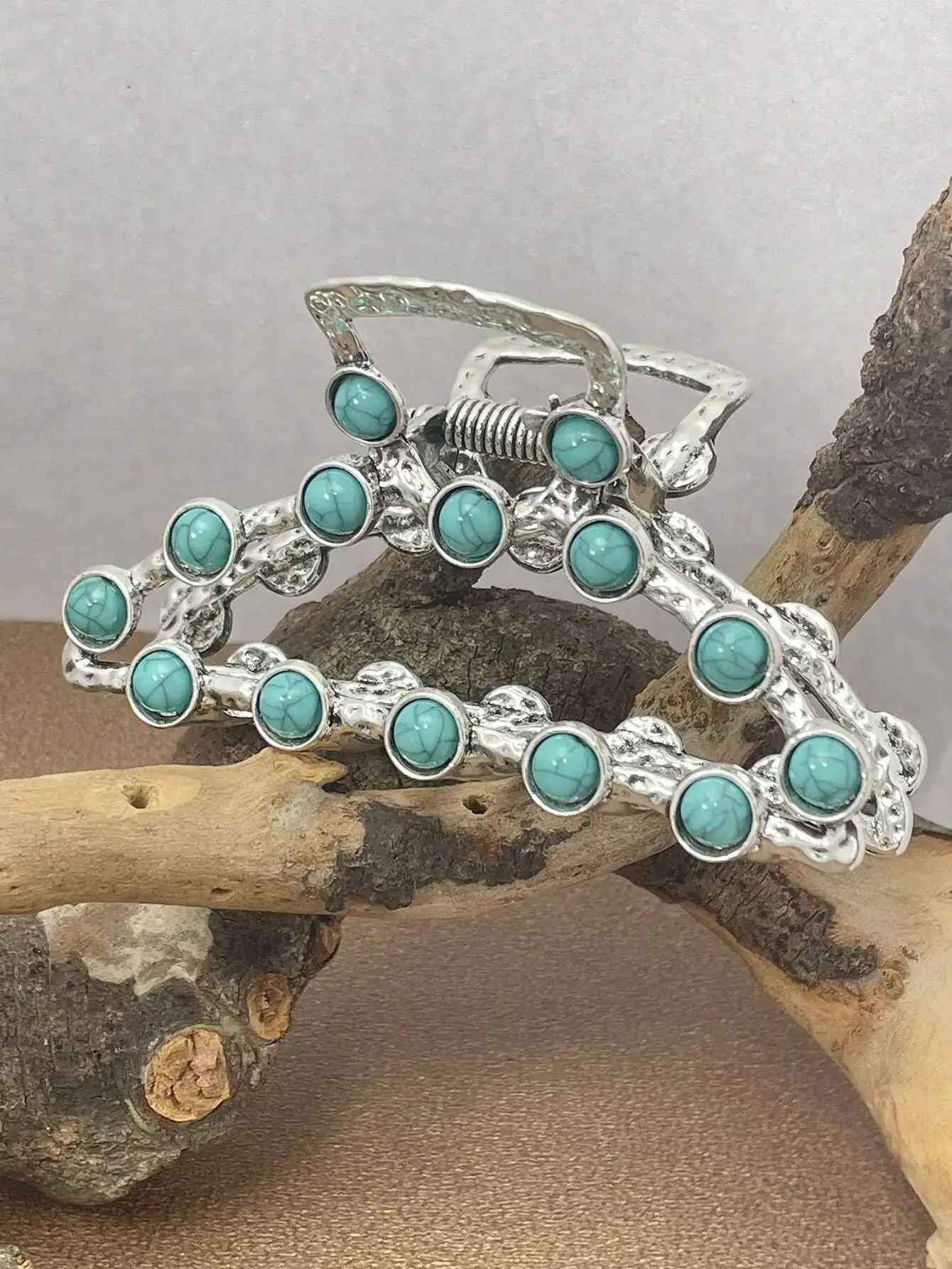 

Vintage Turquoise Hair Claw Clip For Women Large Size Bohemian Hair Accessory