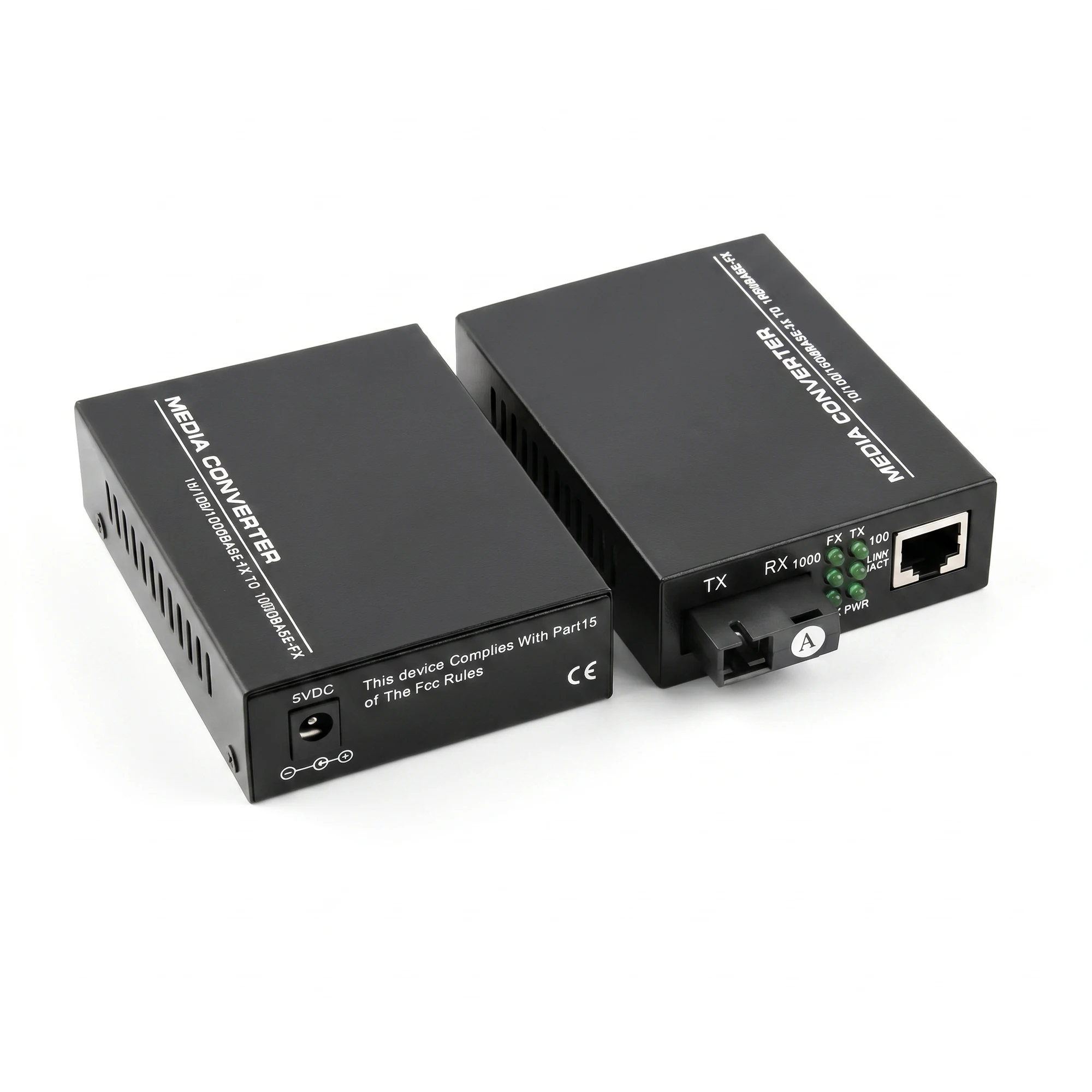 US HTB-GS-03 Gigabit Fiber Optical Media Converter 10/100/1000Mbps Single Mode to RJ45 3Km UPC/APC SC-Port