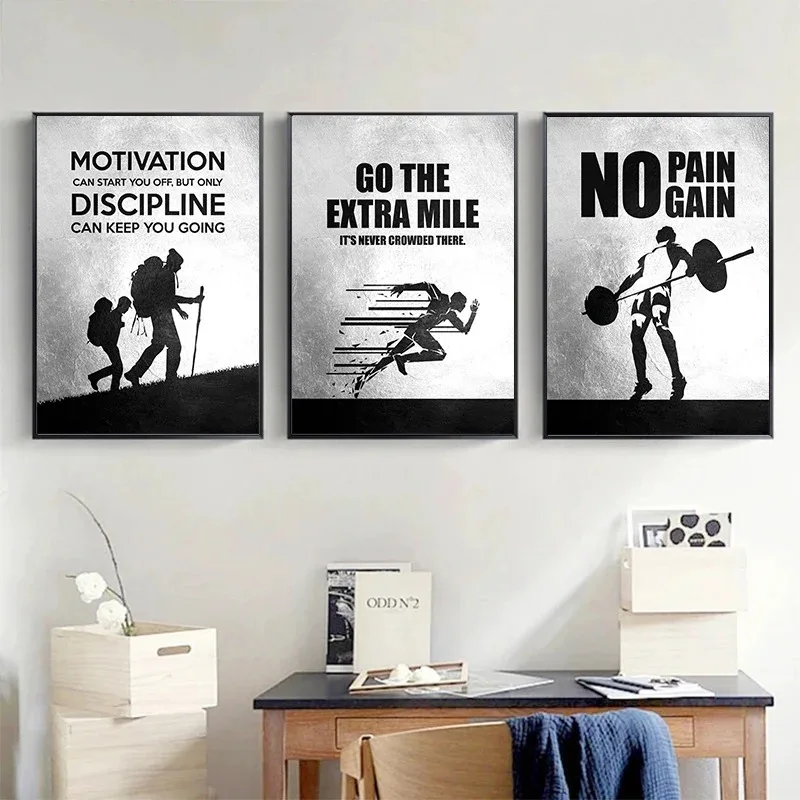 Motivational Canvas Painting Inspirational Black and White Posters Prints Quote Wall Art Pictures Living Room Cuadros Artwork