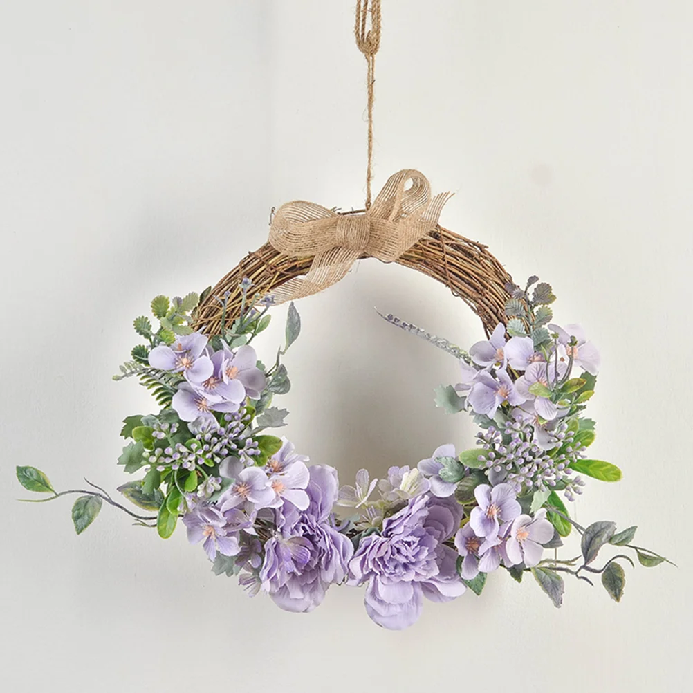 

Door Hanging Wreath Valentine Silk Flower Rattan Garland Front Door Window Decoration Lightweight Bow Design Party Photo Prop