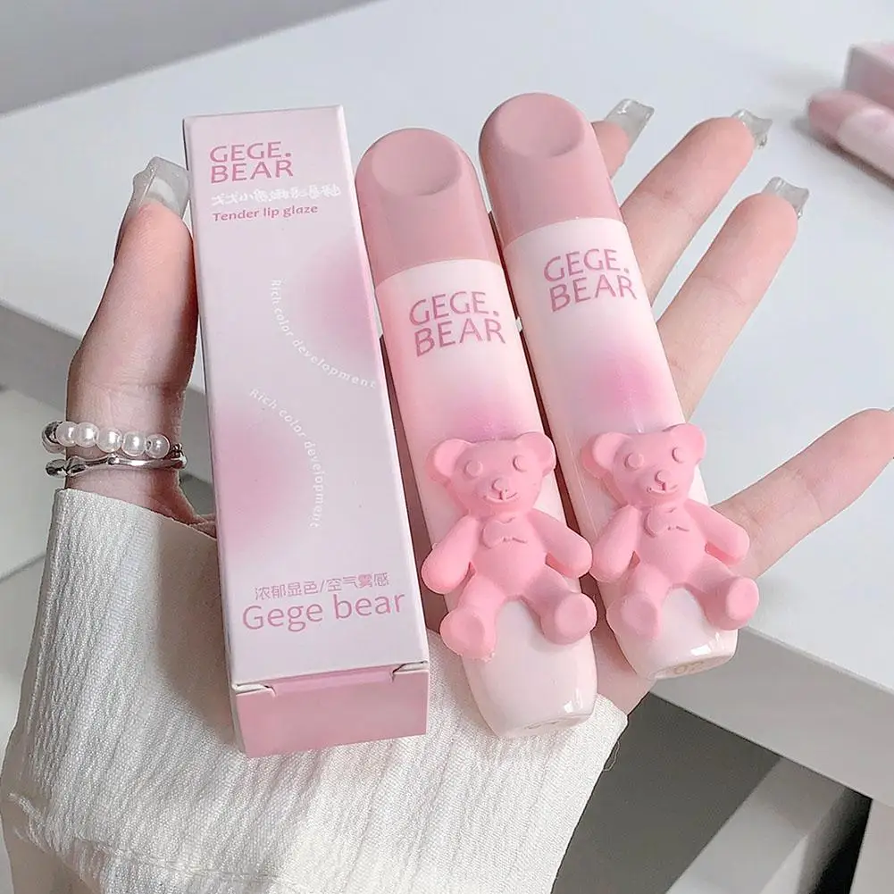 Gegebea Gogo Bear Tender Color Lip Glaze Soft Mist Milk Mist Matte Lip Gloss Lip Mud Lipstick Son Môi Nhung