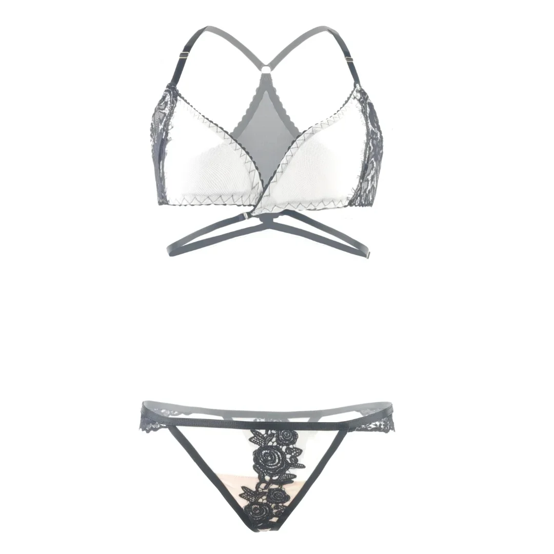 

Women's Lingerie 2 Piece Lace Babydoll Sexy V Neck Bra and Panty Sets