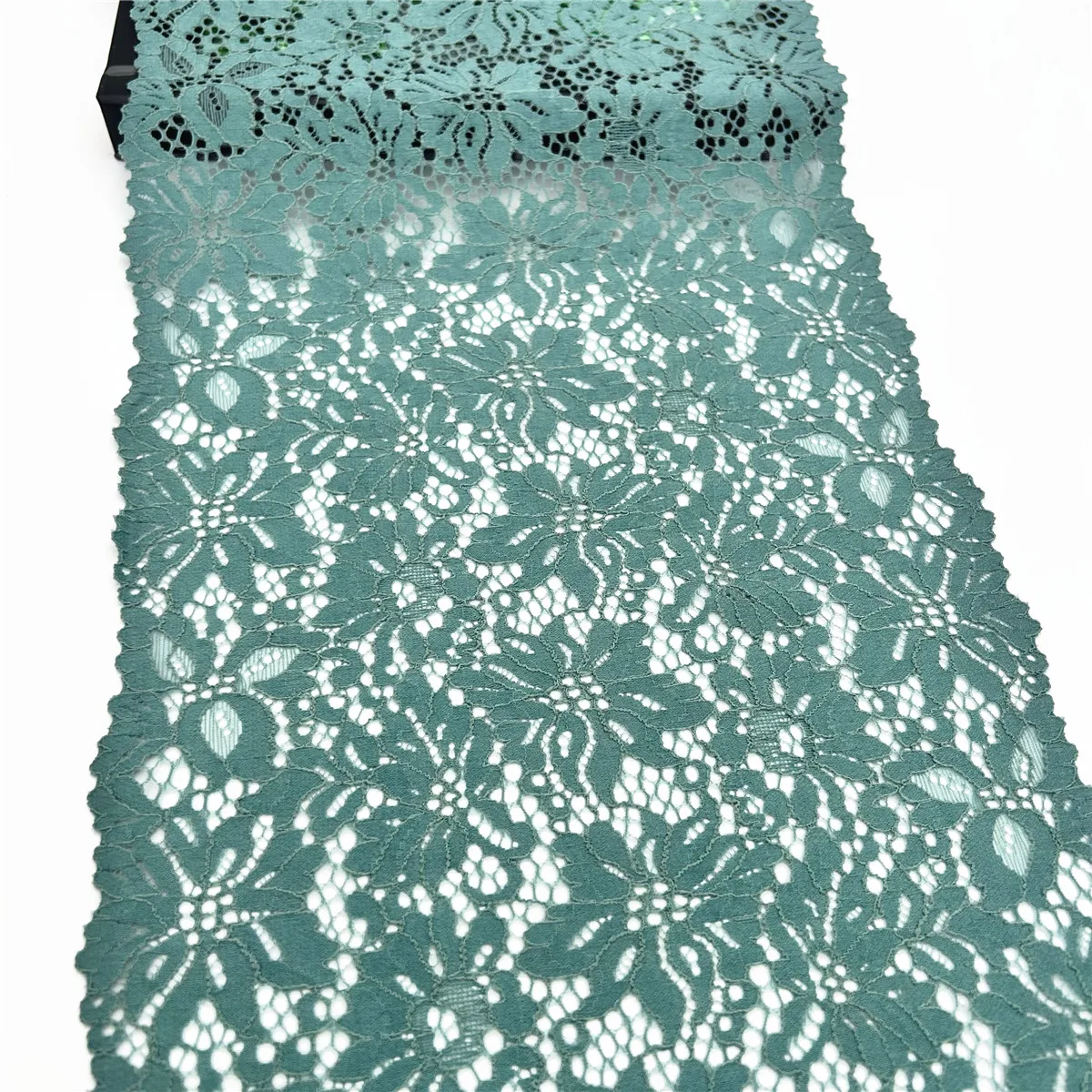 3y/lot Width 24.50cm Green Elastic Stretch Lace Trims Skirt Hem For Clothing Accessories Dress Sewing Lace Wedding Sleeve