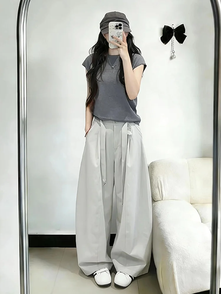 Summer 2026 Women's Knitted Top And Pants Set Casual Loose Fit High Waist Trousers Pure Color Versatile Comfortable Knitwear