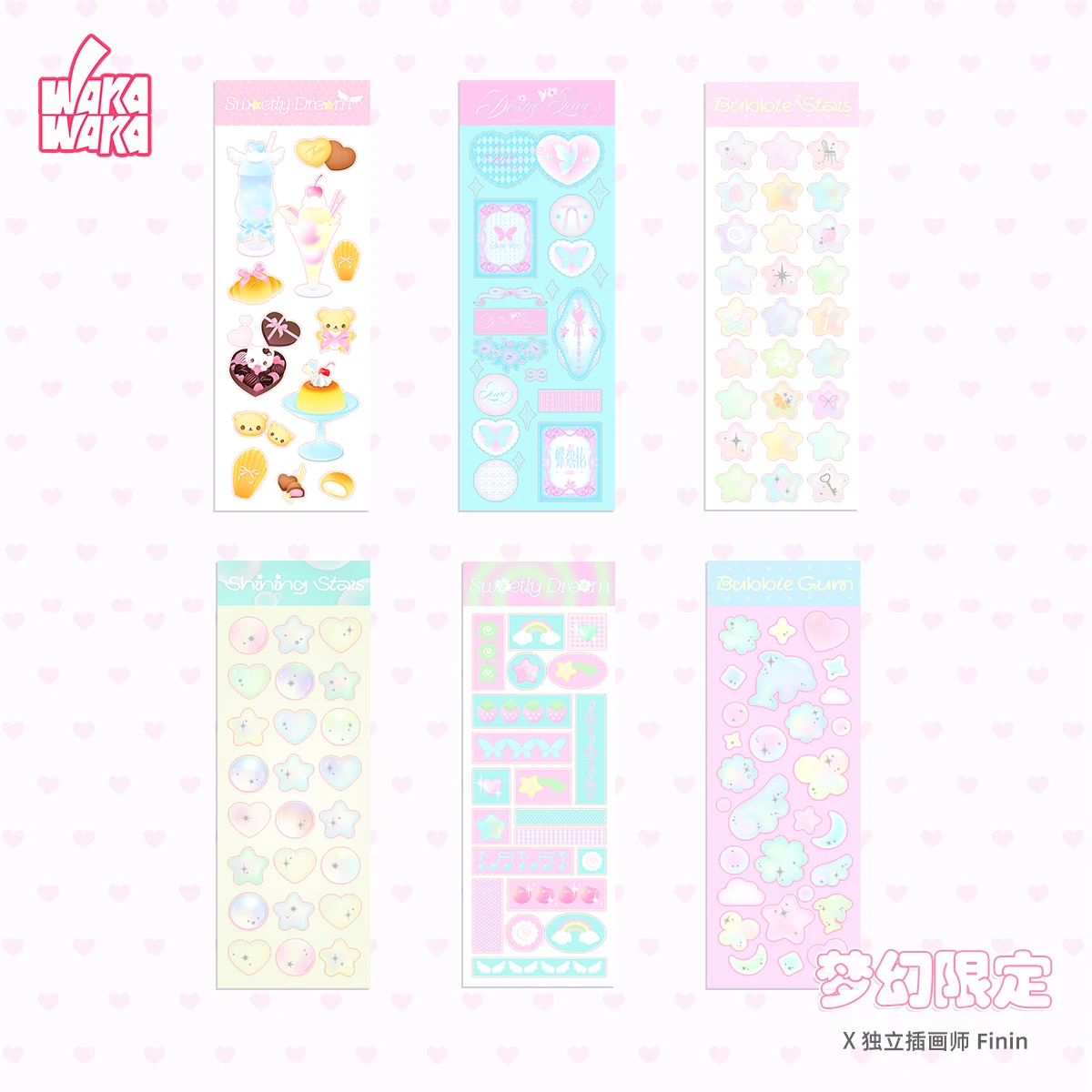 WAKAWAKA Hot Silver Bubble Stickers Deco Stickers Korean Stickers Scrapbook Stickers Cute Guka Card Decor Journal Embellishments