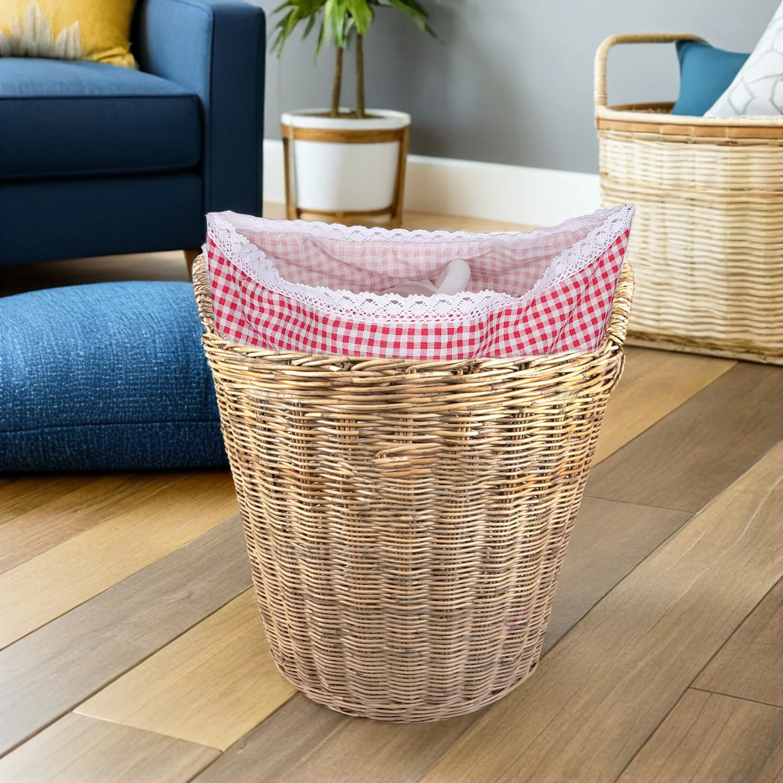 

Fabric Liner for Woven Basket Replacement Laundry Basket Cloth Insert Washable Hamper Liner Cloth 20.24x15.13 Inch for Bedroom
