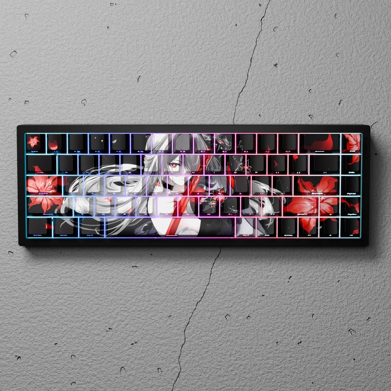 Acheron KeyCaps Star Rail Theme Cute PBT Cherry Profile Dye-Sub Custom Translucent Gaming Key Caps for Mechanical Keyboard Gifts