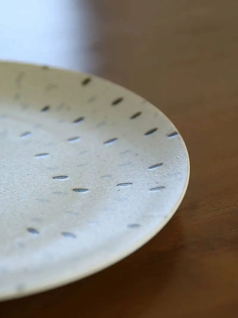 In Stock Japanese Imported Mino Ware Ceramic Round Large Flat Simple Style Breakfast Plate Dish Household Tableware
