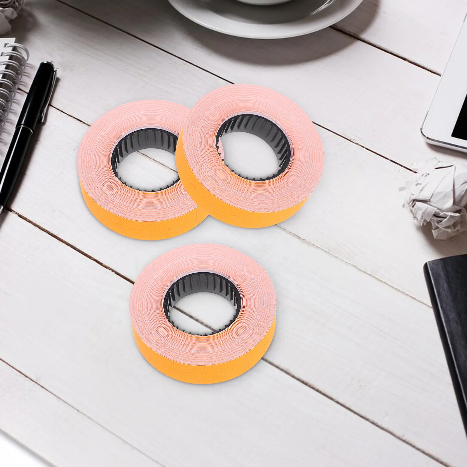 

10 Rolls Price Marker Labeler Paper Replacement For -6600 Orange Labeler Paper Roll Sticker Labels Pricemarker Accessories