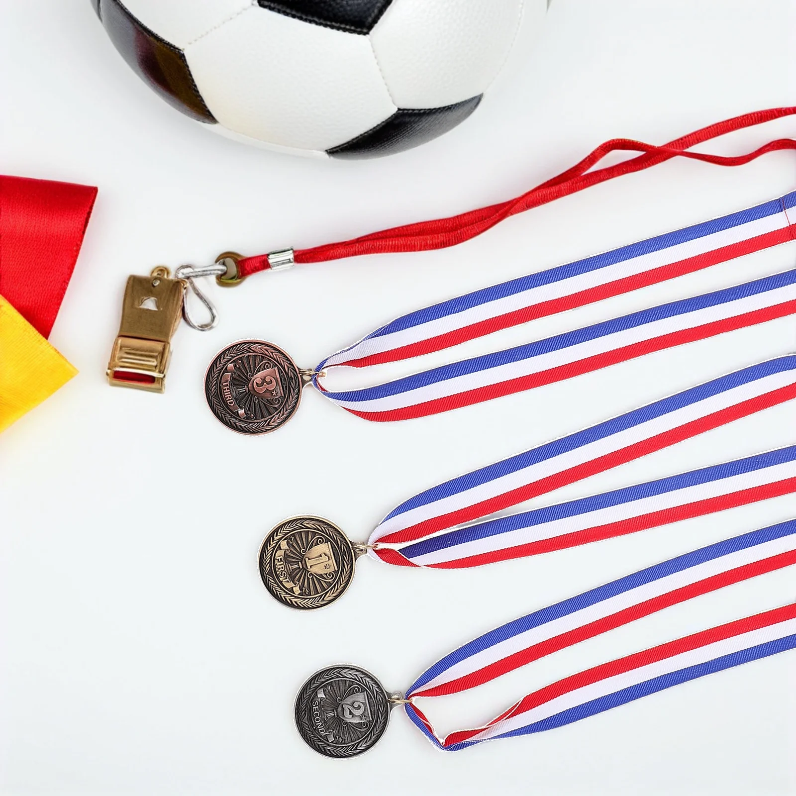

12 Pcs The Medal Competition Medals Zinc Alloy Cycling with Neck Ribbon Student