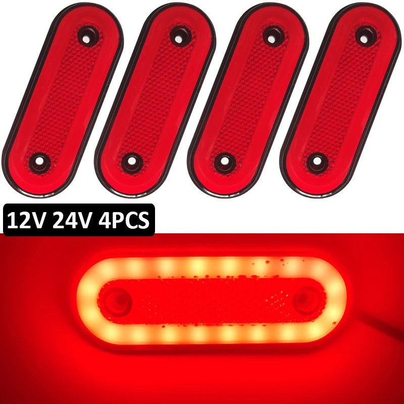 4pcs 12V 24V LED Truck Side Marker Light Trailer Lights Reflector Van Camion Clearance Lights For Scania For DAF truck For Isuzu