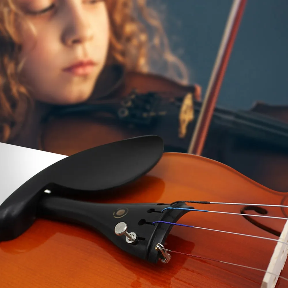 ​ 6 Stück ​ ​ 3-in-1 ​ Violine-Saitenhalter-Set ​   Ebenholz ​ Endstückseil ​ ​ Ebenholz-Saitenhalter ​ ​ Mit Nylon-Schwanzgurt ​ ​ Violin-Zubehör-Set ​