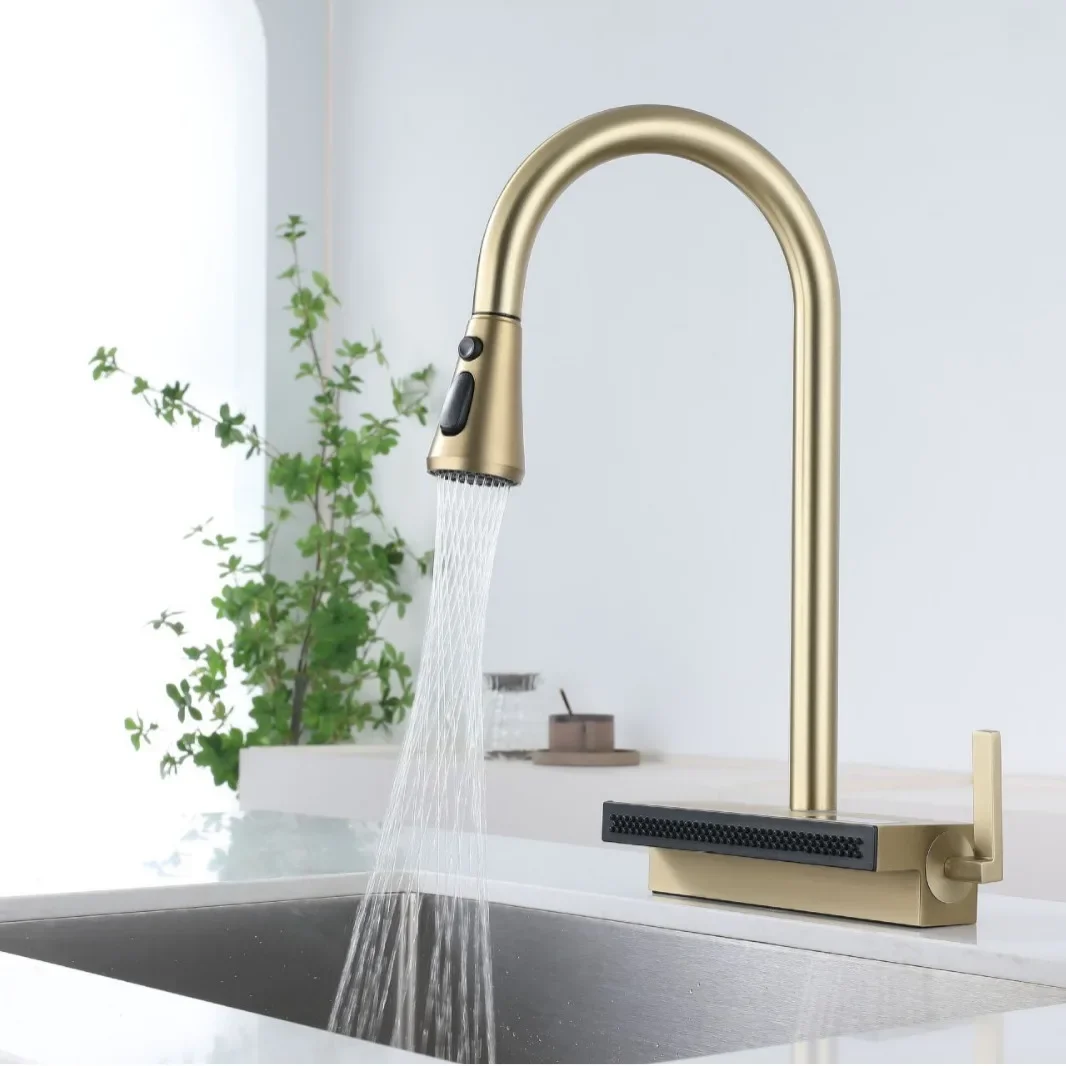 Household, all-copper rain faucet, hot and cold, pumping, multi-function, waterfall