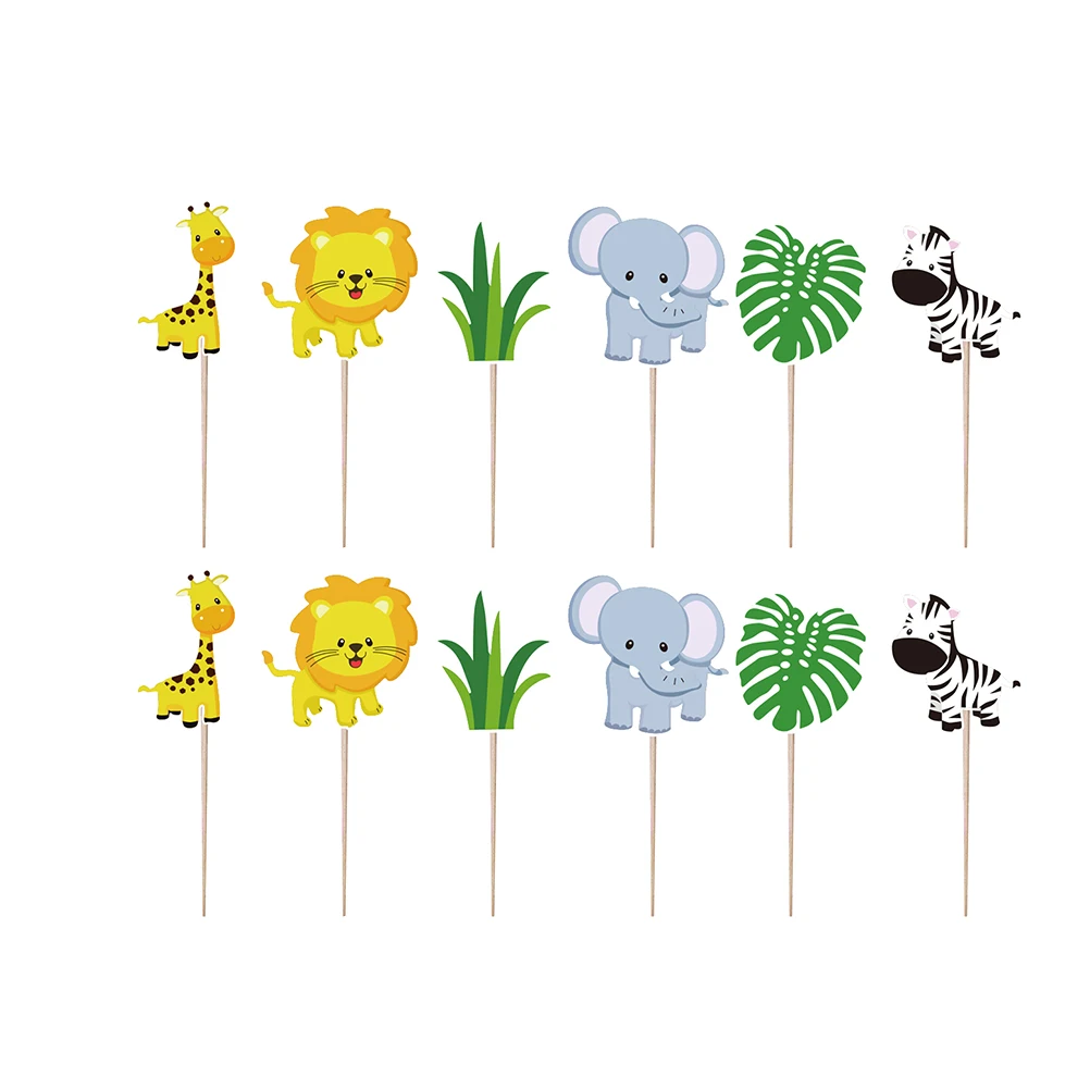 

42 Pcs Animal Cake Picks Cute Dessert Topper Party Cupcake Decor Birthday Banquet Gathering Celebration Supplies