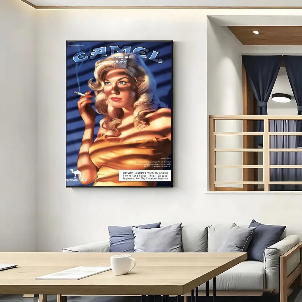 Vintage C-Camel Cigarettes-S Painting Calligraphy Movie Posters And Prints Canvas Wall Art For Living Room Home Decor