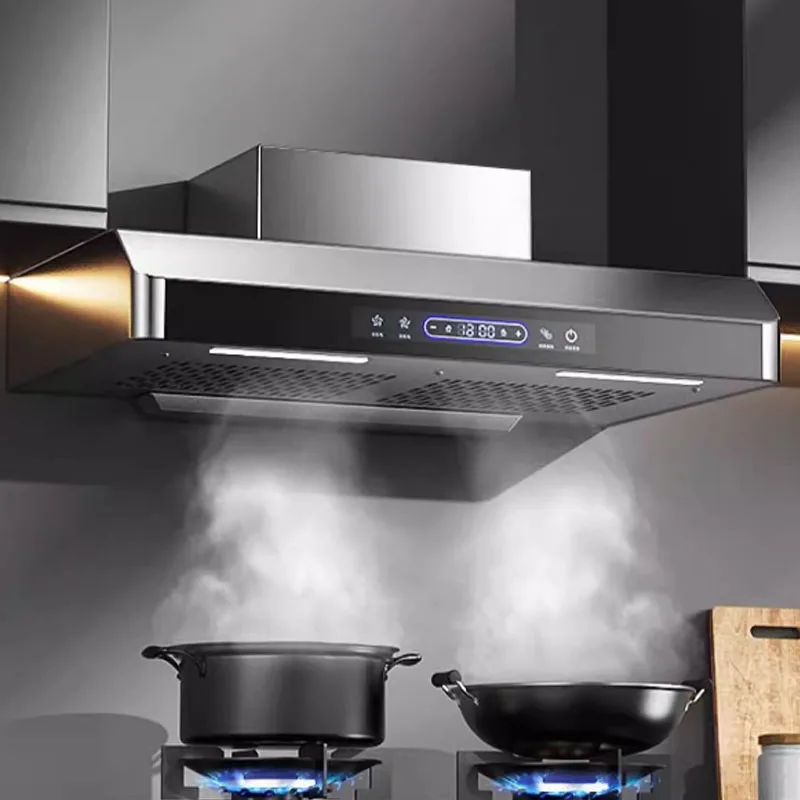220/110V Efficient Range Hood with Dual Motors Ultrathin Range Hood for Kitchen Top Suction Ventilator Energy Conservation