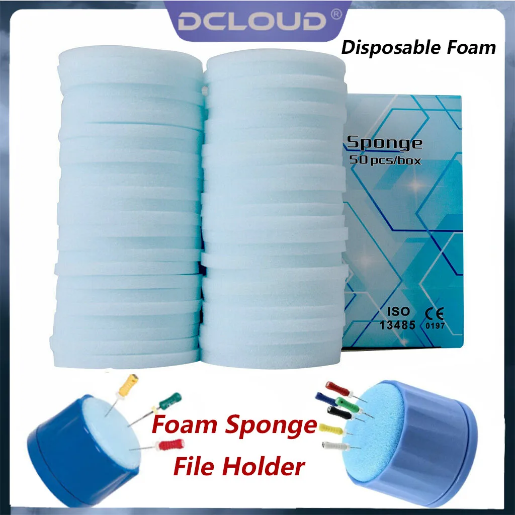 Disposable Clean Sponge Dental Endo Files Clean Stands Root Canal Cleaning Table Drills Block Replacement Sponges Foam Pads