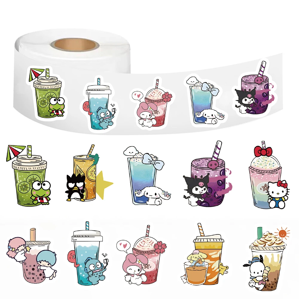 500 قطعة الكرتون لطيف سانريو متعة لفة ملصق Kawaii محمول الأمتعة سجل القصاصات الكرتون مقهى ظهره الجمالية ملصق لاصق لامع ورائع #3