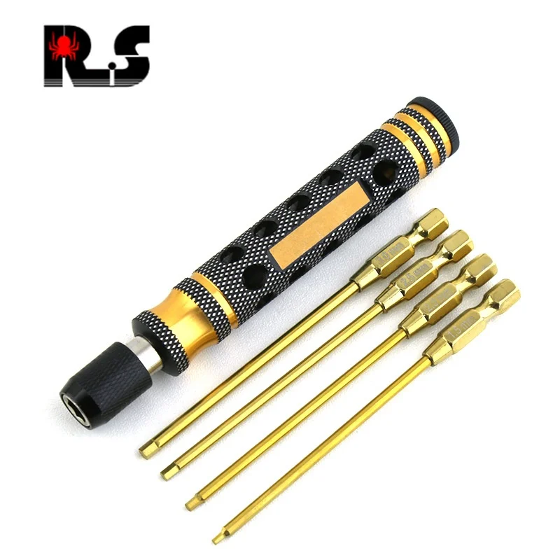 RS Red Spider Chiave esagonale interna rivestita in titanio Strumento di riparazione modello barca con lama rinforzata per modelli di aeroplani e auto