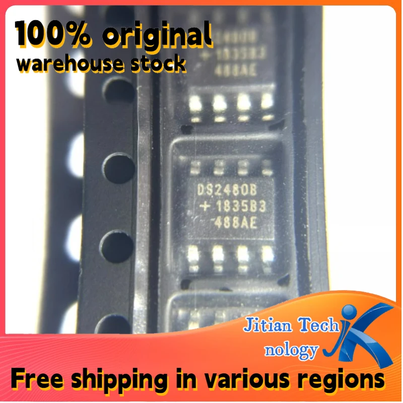 100% original inventory 10PCS DS2480B+T&R logo DS2480B SOP8 RS232 driver transceiver chip IC Channel direct sales