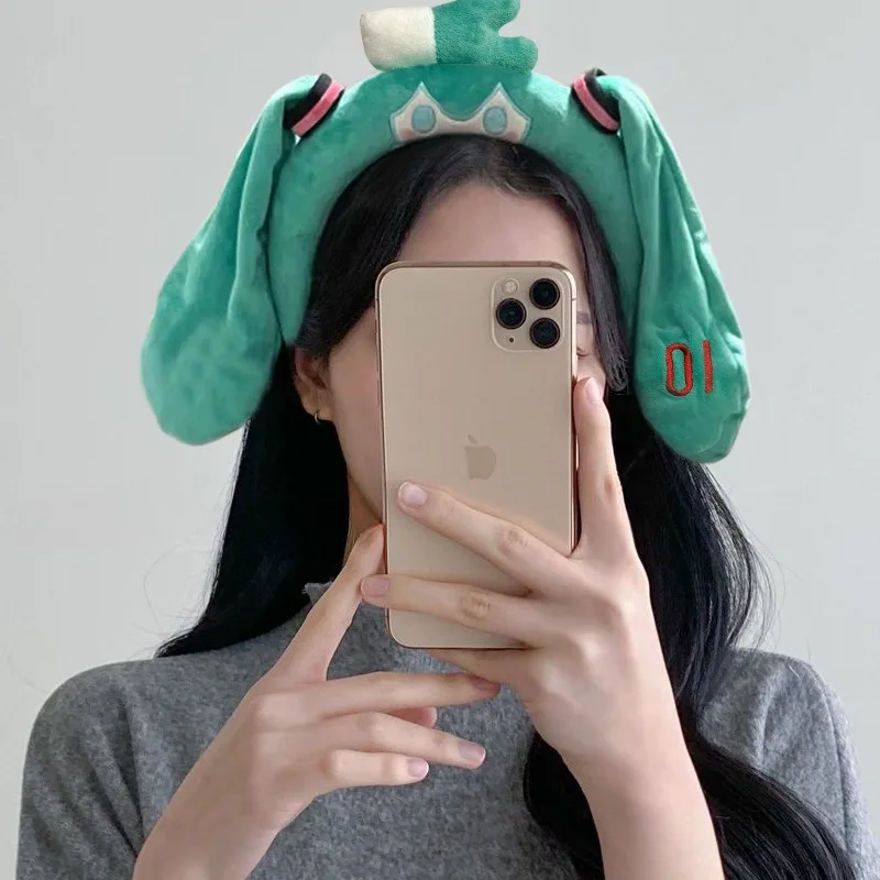 

Hatsune Miku two-dimensional anime peripheral cartoon cute three-dimensional doll plush headband girl heart face wash headband