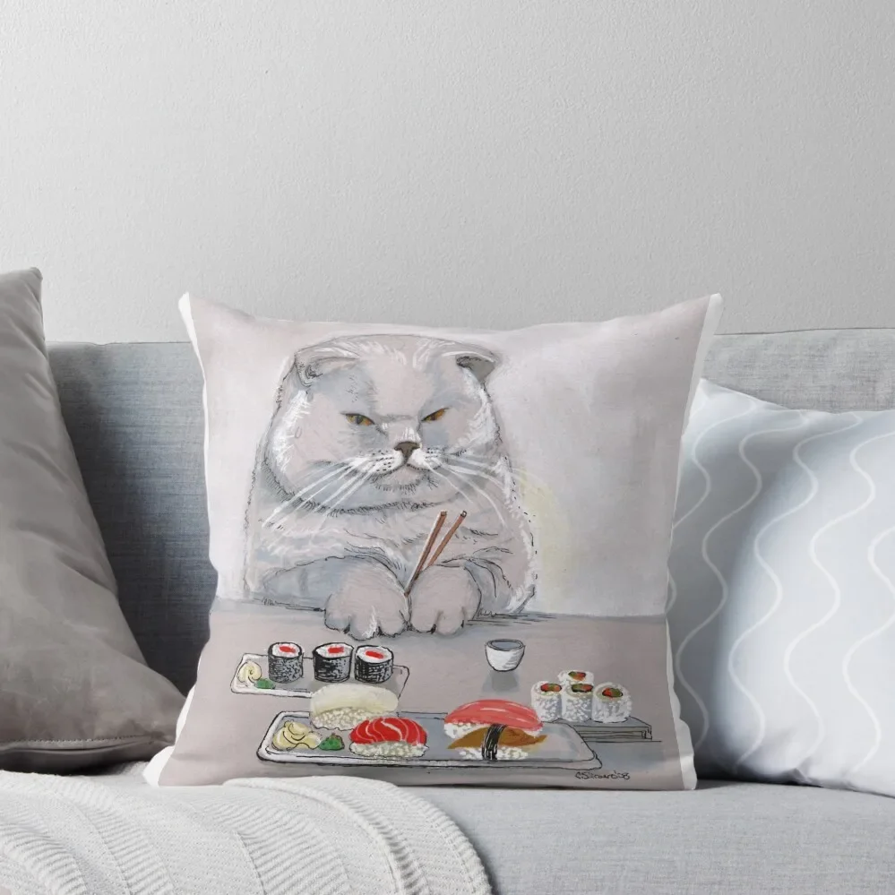 

Sushi Cat 2008 Illustration Throw Pillow Cushions For Children luxury home accessories pillow