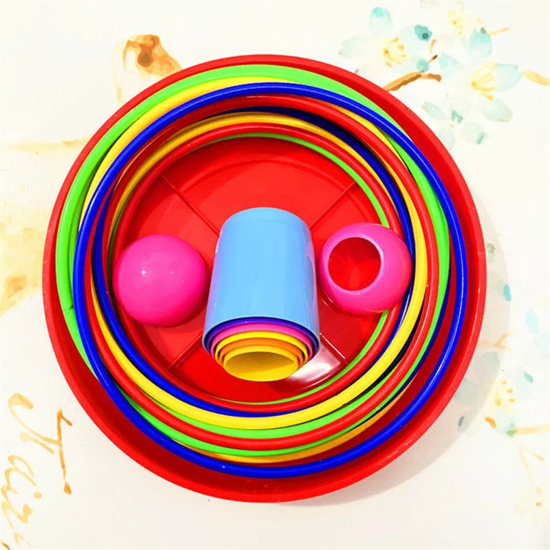 Fun Stackable Ring Ferrule Throwing Game Kids Early Educational Toy Indoor Outdoor Parent-child Interactive Playset Gift