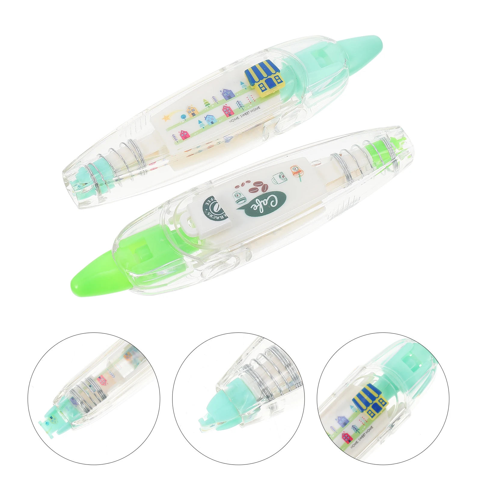 

2pcs Cartoon Pattern Decorative Tapes Diy Album Scrapbooking Journaling Correction Tape Multi-Purpose Press Type School Arts
