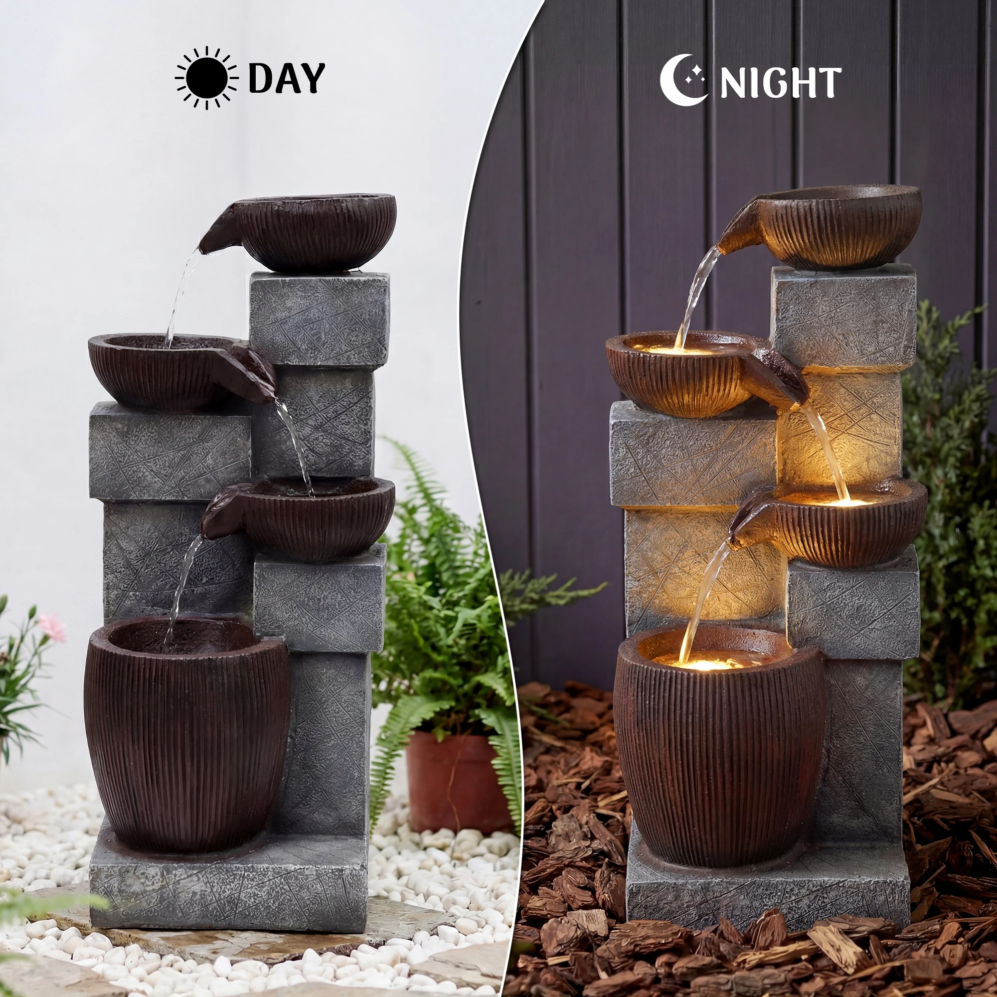 Fonte de Água em Cascata de 4  - Lighting Decoration Ideas avaliação e preço