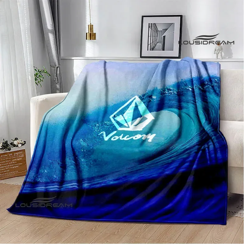 V-VOLCOM LOGO البطانيات المطبوعة الفانيلا بطانية دافئة لينة مريحة بطانية بطانيات السفر بطانات السرير cubre كاما هدية عيد ميلاد
