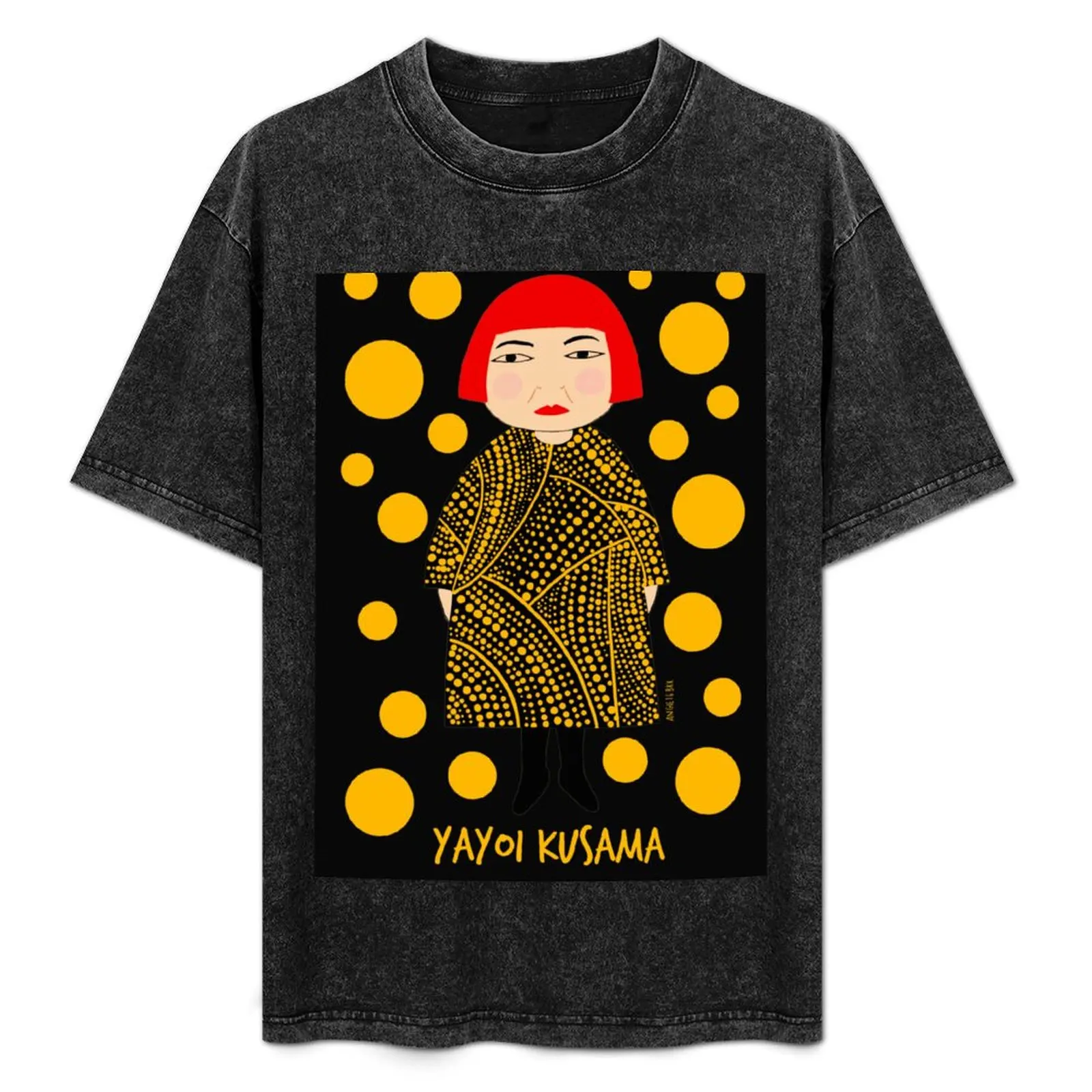 Yellow dots Yayoi Kusama inspired T-Shirt cute tops customs custom t shirt mens graphic t-shirts hip hop