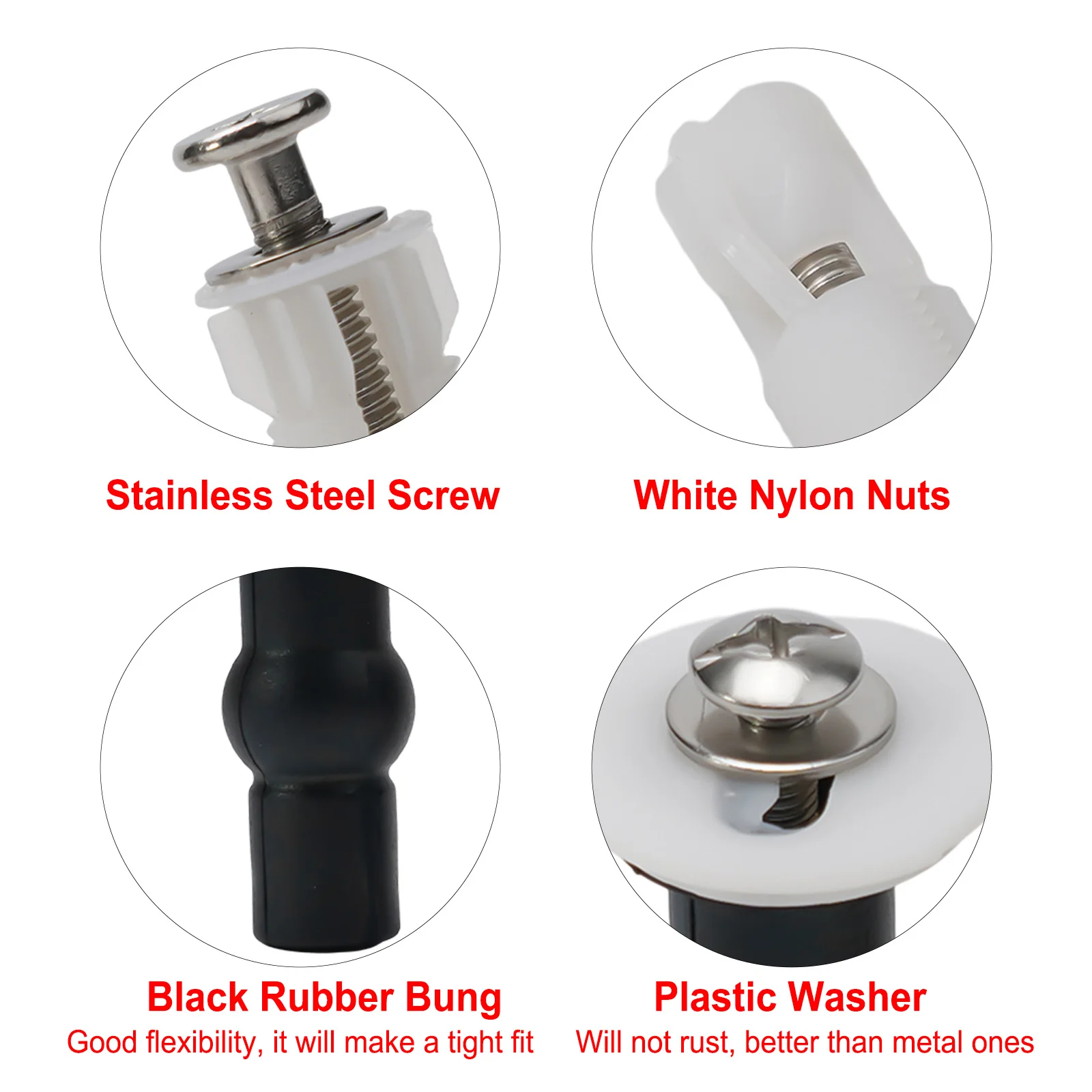 4pcs Top Fix Toilet Cover Seat Screws Well Nut Pan Fixing WC Blind Hole Fitting Kit For Toilet Seat Hinges Commode