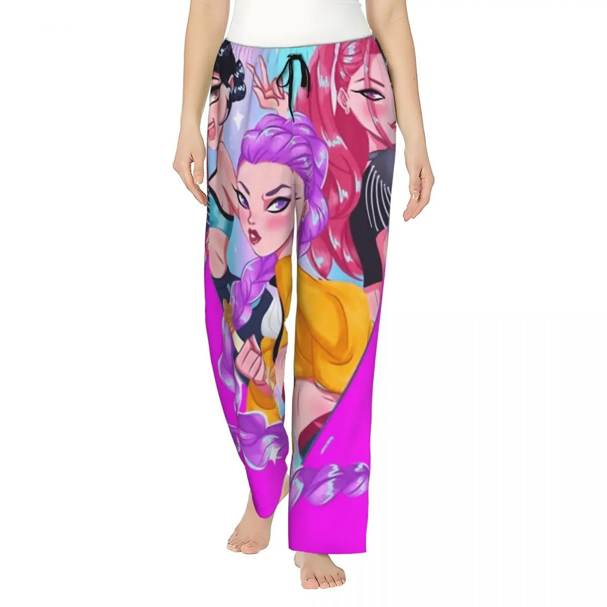 

Pajamas For Women K-Pop Groupup Demon Hunters Huntrix Room Pajama Trousers Comfortable Elastic Waist Sleepwear Bottoms Nightwear