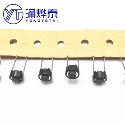 YYT 10PCS Tactile switch 6*6*4.3mm straight plug 2 pins SKRGACD010 button inching brown round