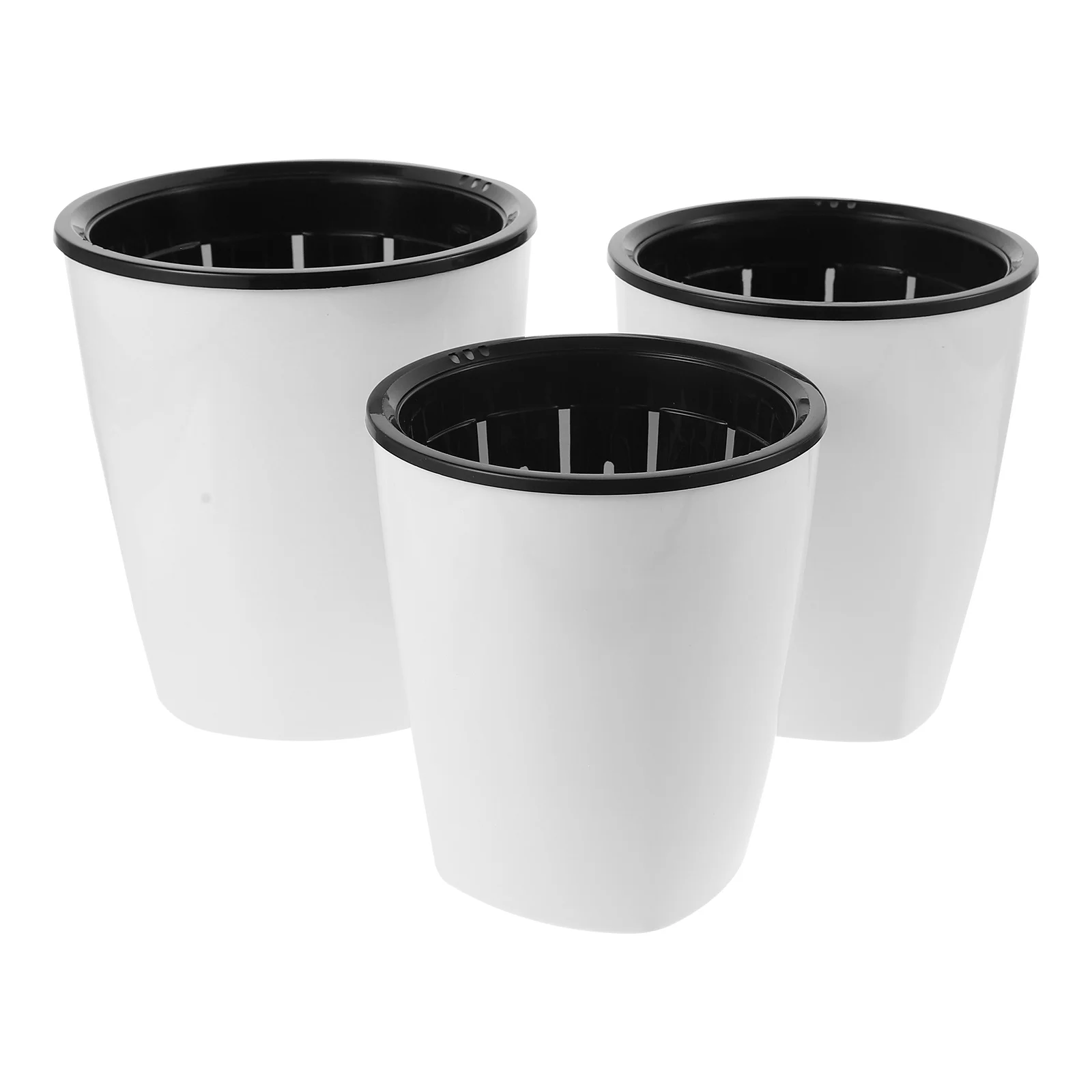 

3Pcs Self Watering Planter Automatic Hydroponic Flower Pots Durable Resin Succulent Pot for Balcony Garden Home Office