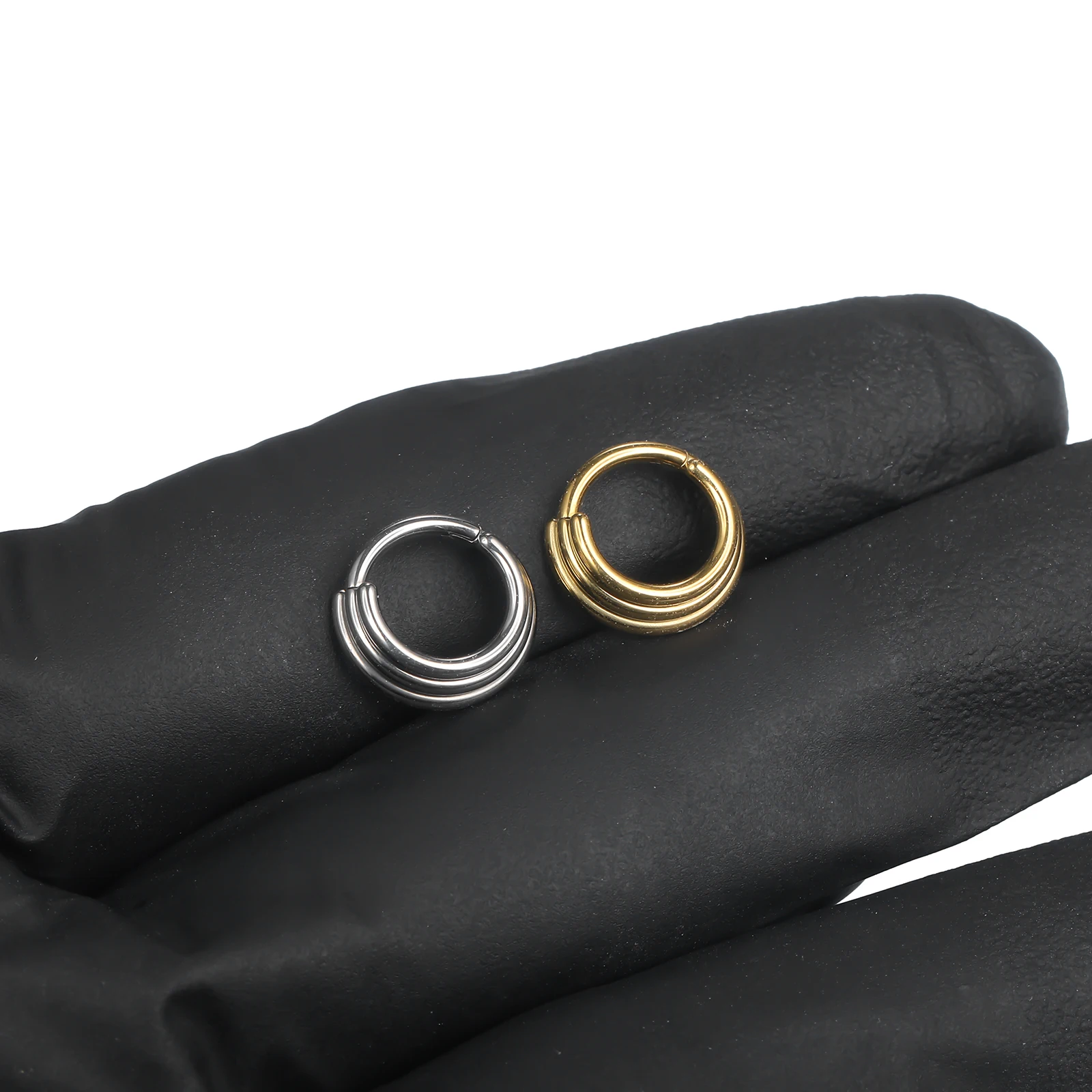 1pcs Titanium Segment Nose Ring 3/5 Layer Septum Clicker Helix Tragus Cartilage Earrings Body Piercing Jewelry for Women Men image 4
