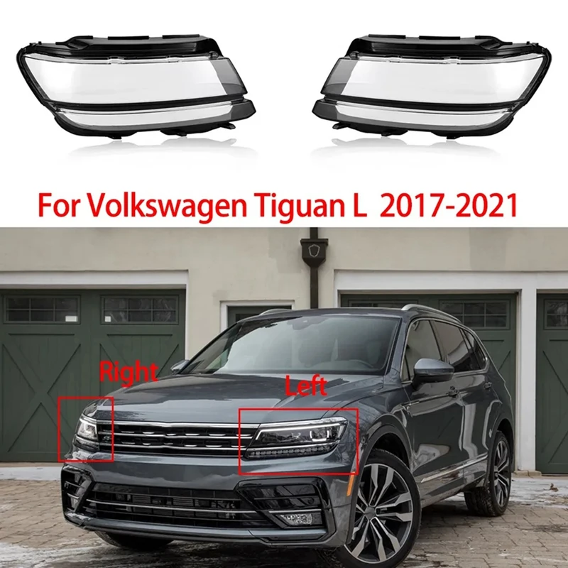 

For VW Tiguan L 2017-2021 Car Front Headlight Cover Lens Head Light Lamp Transparent Glass Lampshade Lamp Shell Masks