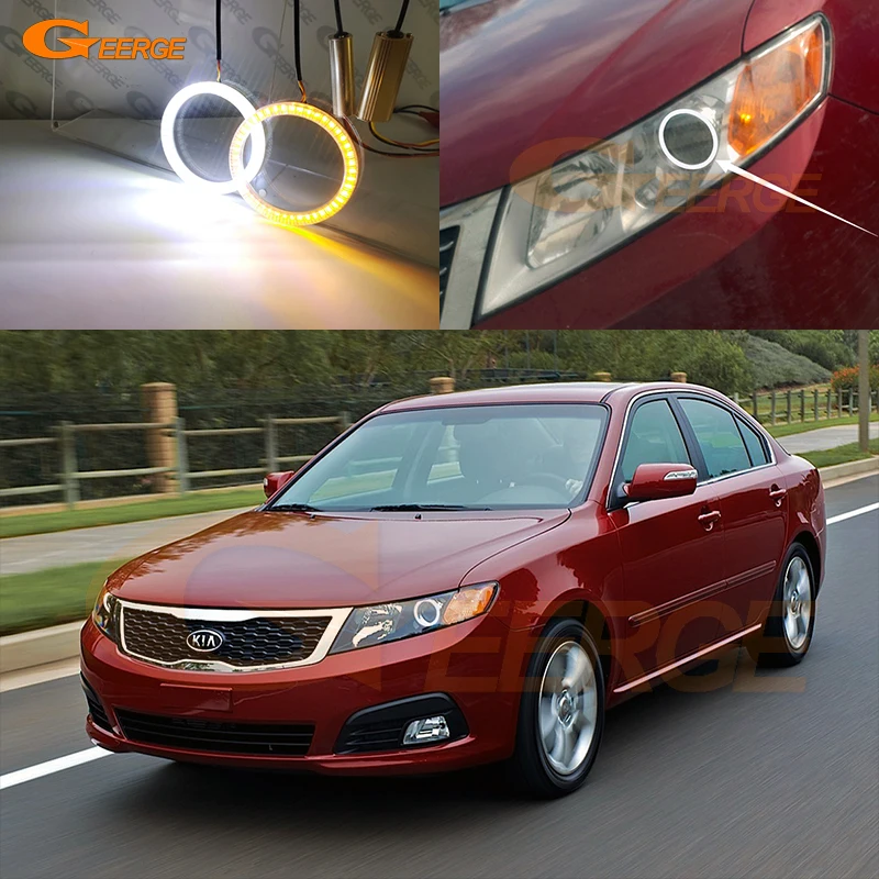 

For Kia MAGENTIS Lotze Optima MG 2009 2010 Ultra Bright Switchback Day Light Turn Signal LED Angel Eyes Kit Halo Rings