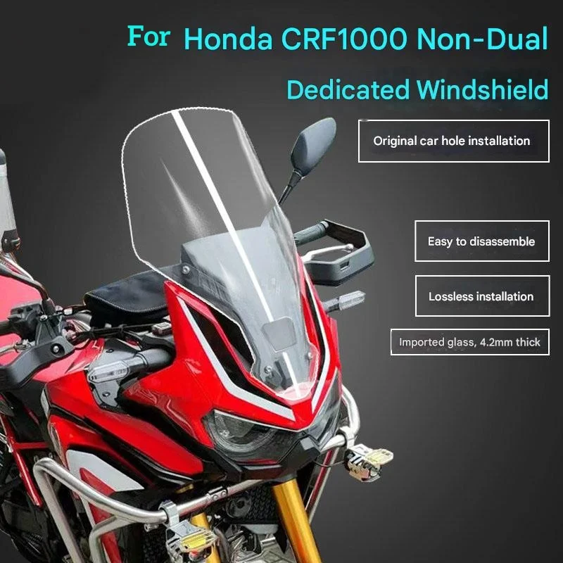 For Honda CRF1000L Africa Twin Motorcycle Modified Heightened Windshield Windscreen, Wind Deflector for Motorbike Accessories