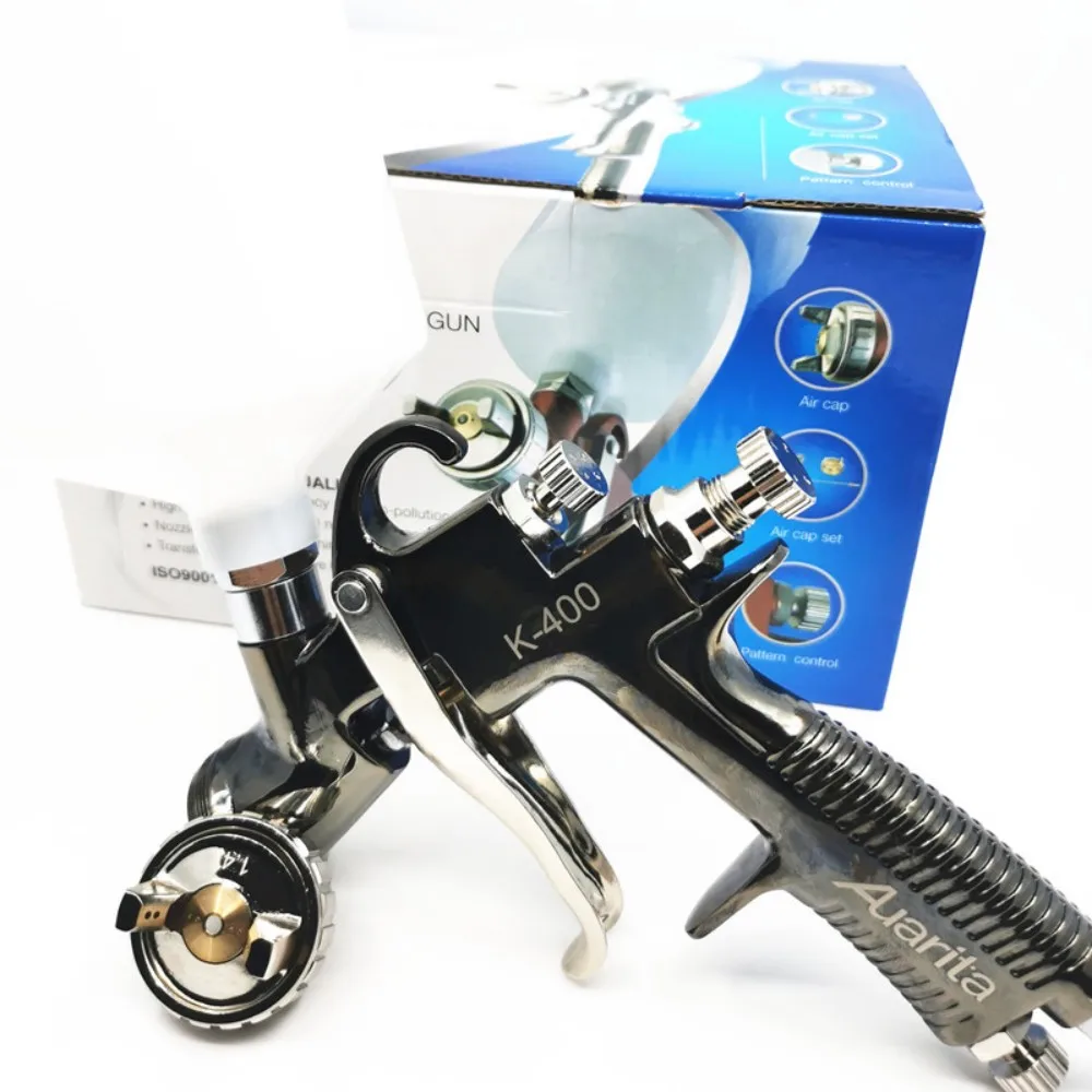 K400 Paint Spray Gun1.7mm Stainless Steel Nozzle Car Paint Gun Furniture Sprayer Auarita Air Spray Guns