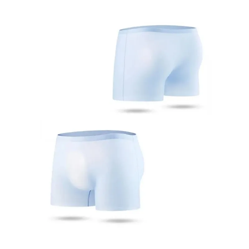 Pakaian Dalam Pria Sutra Es Nyaman dan Bernapas Celana Dalam Pria Berujung Datar Ultra-tipis dan Seksi Warna Solid Boxer Pria YW